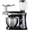 clash ROBOT DA CUCINA IMPASTATRICE PLANETARIA 3 IN 1 TRITACARNE FRULLATORE 2100W 7,5 L colore Nero