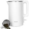 Noaton K2W Essential, Bollitore Elettrico, 1,7 L, Acciaio Inossidabile, Doppia Parete, 1500 W, Spegnimento Automatico, Base a 360°, Senza BPA, Bianco