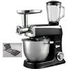 RoyaltyLine ROBOT DA CUCINA IMPASTATRICE PLANETARIA 3 IN 1 TRITACARNE FRULLATORE 2100W 7,5 L + omaggio set coltelli