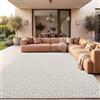 Paco Home Tappeto in iuta per interni-esterni - Naturale e nero, robusto ed elegante, ideale per il terrazza e il soggiorno, Crema 6, 80x150 cm