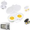 Generic 1/2 Pcs Instant Egg Steamer Microwave with Lid, Dual-Cavity Plastic Microwave Egg Poacher Nonstick, for Home Office Kitchen Gadgets, Breakfast Cookware, Healthy Meals and Protein Additions，1pc-a