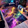 PEIHUODAN Tappeto Gaming 3D Effetto Neon Ottico Illusione, Morbido in Flanella per Cameretta Ragazzo Sala Giochi, Decorazione Moderna per Setup da Gamer, Tappeto per Stanza Videogiochi, 100x200 cm, Color 1