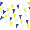 ZSNICEYH Bandierine triangolari in tessuto, 40 m, giallo, bianco, blu, per feste di compleanno