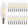 ENGEYA Lampadine a Candela LED E14, 4W Lampada a Filamento, Bianca Calda 2700K, 400 Lumen, 4W Equivalenti a 40W, 360° Angolo Luminoso, Non Dimmerabile, 20 Pezzi
