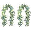 SHENRUZENG 2 Pezzi Ghirlanda di Eucalipto Artificiale 180cm, Eucalipto Artificiale Primavera Ghirlanda Verde Foglie di Pianta Artificiale Foglie Finte Realistiche per Decorazioni del Giardino Muro Arco di Nozze