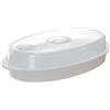 YARNOW Set per Cottura Vapore Microonde per Pesce con Coperchio Bianco | Polipropilene, Fori Sul Coperchio, Uso Casa e Cucina, Set Singolo Pratico, per Verdure e Panini Stile Casuale