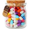 Prounion Capsule Lettere Messaggio in Una Bottiglia di Vetro-50PCS, Simpatiche Capsule Lettres Message per Fidanzato Fidanzata, Capsula Pillole Messaggi per Anniversario Compleanno San Valentino