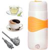 Rauwseul Bollitore Elettrico Portatile in Acciaio Inossidabile 304, Senza BPA 300 ml | Riscaldamento Rapido 300 W, Comando a Un Tocco, Spegnimento Automatico, Compatto per Viaggi, Casa, Ufficio e Tè/Caffè Giallo
