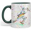 Vixar Tazza in ceramica colorata per sport di cricket, per tè, caffè, birra calda, 330 ml, idea regalo (verde D)