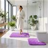Fit Even Tappetino da bagno in memory foam, ad asciugatura rapida, antiscivolo, per bagno, doccia e WC, ad asciugatura rapida, assorbente e lavabile (lavanda, 50 x 80 cm + 50 x 40 cm)