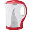 Zephir, Bollitore Elettrico Cordless 1,7L, Potenza Max 2200W, Indicatore Livello Acqua, Spegnimento Automatico a Ebollizione, Indicatore Luminoso, Colore Bianco/Rosso