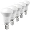 SINCELIGHT Lampadine LED 5W con attacco E14, riflettore R50 con diffusore lattiginoso, faretto Sofer, Bianco Caldo 2700K, colore ricco RA≈92, 5 Pezzi