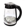 EMPOTEC Bollitore Elettrico 1,7 Lt. Vetro/Acciaio Inox 1850-2200W con Base Girevole 360° Avvolgicavo e Indicatore Graduato