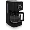 Princess Macchina da Caffè in Acciaio Inox Nera, Capacità 1,5 L per 10 a 15 Tazze, Timer Digitale, Sistema Antigoccia, Spegnimento Automatico, Facile da Pulire, 01.246060.01.001