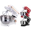 Arebos Impastatrice Planetaria 1500 W 6 L | Robot da Cucina | Bianca | Mixer cucina multifunzione | ciotola 6 L | basso rumore | ganci impastare + frullare | 6 velocità con impulso