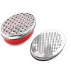 XEERAANG Grattugia per formaggio Affettatrice per verdure a due lati in acciaio inox Trituratore di patate con contenitore Uso per carote, cetrioli, cipolla patata