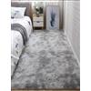 Generic Tappeto morbido in peluche, antiscivolo, peloso, morbido, shaggy, tappeto per comodino, per soggiorno, camera da letto e soggiorno, 1 pezzo, decorazione per la stanza, grigio tie dye, (80 x 120 cm)