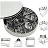 SZXMDKH Set di 24 formine per biscotti in acciaio inox, a forma di cuore, stella, cerchio, rotondo, fiore, per pasticceria, biscotti, fondente, decorazione di torte
