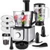 FIMEI Robot da cucina multifunzione 1100W, 3 velocità e funzione Pulse, 3.2L tritatutto, 1.5L frullatore, macinatore, spremiagrumi, impastatrice, grattugia e disco reversibile per affettare