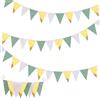Yilnlg Ghirlanda di bandierine da 10 m, verde salvia, oro e bianco | Ghirlanda di bandiere triangolari in tessuto, per l'estate, il golf, la giungla, compleanno, matrimonio, esterno