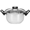 KARL HAUSMANN Pentola in Acciaio Inox 4 Litri Ø 22 cm con Coperchio | Casseruola in acciaio inox con coperchio in vetro, per gas, elettrico, ceramica e alogeno, non adatta all'induzione