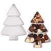 Angoily 2 piatti a forma di albero di Natale, set di piatti per albero di Natale, 3 scomparti, piatti in plastica, per alimenti, per feste di Natale e feste (bianco)