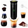 VINDENI Macchinetta Caffe Portatile, Caffettiera Portatile, Caffettiera da Viaggio | Compatibile con Capsule di Caffè Espresso e Caffè in Polvere, 20 bar, Ricaricabile, ideale per Viaggi, Campeggio, Auto e Casa