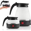 MOFXWHE Bollitore pieghevole da 600 ml, in silicone, per campeggio, escursionismo, sopravvivenza (nero)