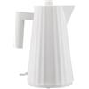 Alessi Plissé MDL06 W/UK - Bollitore Elettrico di Design, in Resina Termoplastica, Presa Inglese 2400W, 170cl, Bianco
