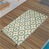 casaviva Tappeto per Esterni ed Interni cm 120 x 180 in polipropilene effetto Stuoia Moderno ed Elegante antiscivolo (celeste - beige)