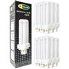 CLAR - Lampadina PLC Gemini D/E 10W Luce Naturale 4000K G24q-1, 4 Pin, Non Regolabile (Pack 10)