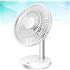 KOMBIUDA 1 pezzo Ventilatore da Scrivania USB Compatto e Leggero Rotazione per Uso Ed Regolabili per Ufficio Bianco