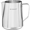 Forgast Bricco per Latte Montalatte Professionale in Acciaio Inox 1l, Lattiera Mucca, Brocca in Schiuma Schiumatore, Misurino con Scala Graduata all'Interno