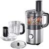 Russell Hobbs Robot da Cucina Compatto, 1.9 L, 8 tazze, 500 W, Affettare, Grattuggiare, Lavastoviglie ok, Acciaio Inox, Compact Home 25280-56