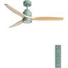 CREATE / WINDSTYLANCE M/Ventilatore da soffitto ABS con luce verde sage pale effetto legno naturale con telecomando/ 40W, Silenzioso, Ø132 cm, 6 velocità, estate-inverno, doppia altezza