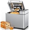 TRIUMPHKEY Macchina del Pane 19 Prog, Macchina per il Pane, Distributore di Frutta Secca, 3 Taglie, 3 Dorature, Timer 15h, 1kg, Senza Glutine, Prepara Pizza, Dolci, Ricettario Incluso