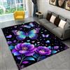 PEIHUODAN Fantasy Starlight Farfalla Neon Tappeto per Camera da Letto Bambina Morbido Antiscivolo Tappeto per Soggiorno Viola Nero Tappeti Decorativo Casa Tappetino da Bagno Antiscivolo, 160x230 cm, Color 5
