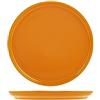 H&H Stoccolma Set 12 Piatti Frutta, Stoneware, Arancio, 22cm