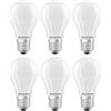 SYLVANIA GLS - Lampadina LED satinata, dimmerabile, E27, 7 W, 806 lumen, bianco caldo, 2700 K, confezione da 6
