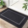 Homaxy Zerbino per interni ed esterni, in gomma resistente, antiscivolo, facile da pulire, cattura lo sporco, assorbe l'acqua, per cucina, porta di casa, ingresso e giardino, 40 x 60 cm, nero