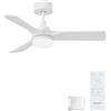 AUTODAY Ventilatore da soffitto 90 cm legno bianco con luce e telecomando | Motore DC 30 W silenzioso, pale reversibili, telecomando memoria, 6 velocità, LED 24 W dimmerabile, adatto camera