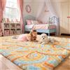 Enyhom Tappeto Salotto Peloso, Morbido Tappeto Cameretta Bambina Antiscivolo Tappeti Camera da Letto - Motivo Arcobaleno - Tappeto Camera Bambini Lavabile(Arancione, 200 x 290 cm)