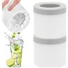 TAIZER Stampo Ghiaccio Silicone 2PCS - Cubetti Con Coperchio, Vaschetta e Secchio Di Ghiaccio - Vassoio per Cubetti in Silicone (Grigio)