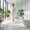 Fit Even Tappetino da bagno in memory foam, ad asciugatura rapida, antiscivolo, per bagno, doccia e WC, ad asciugatura rapida, assorbente e lavabile (crema, 50 x 80 cm + 50 x 40 cm)