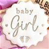 Bake Box Boutique Baby Shower - Timbro in rilievo per biscotti e biscotti, adatto per biscotti di m&s, con piedini di bambino, ragazza o ragazzo, annuncio di nascita, rivelazione di genere, decorazione per feste, segni
