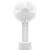 ASHATA Ventilatore portatile a mano, ricaricabile, bianco, ricarica USB, 3 velocità, 1200 mAh, potente ventilatore portatile per casa, viaggi