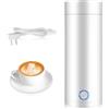 Riisoyu Bollitore Elettrico Portatile, 400 ML Bollitore da Viaggio Mini Thermos 3 in 1 Bollitore da Viaggio con Funzione Spegnimento Automatico Bollitore Elettrico Viaggio per Caffè, Latte, Bianco