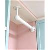 ENHEN Bastone Armadio Appendiabiti Asta per Armadio a L da Soffitto a Parete, Barra per Appendiabiti d' Angelo Sostitutiva che Risparmia Spazio, Tubo in Acciaio Inossidabile(White,80cm/31.5in/2.6ft)