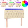 vidaXL Testiera LED Crema 90x7x78/88 cm Tessuto