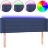 vidaXL Testata LED blu 147x16x78/88 cm in tessuto